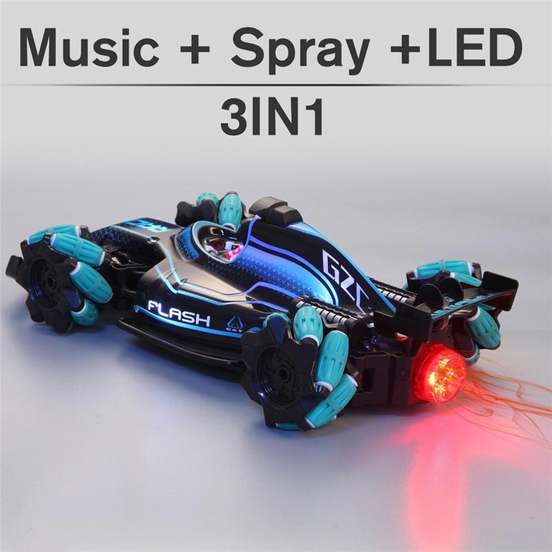 4WD RC Car Toy  F1 Stunt Drift Racing Car Kit 2.4G Gesture Remote Control Cars Spray Light Music Toys for Adults Children Kids