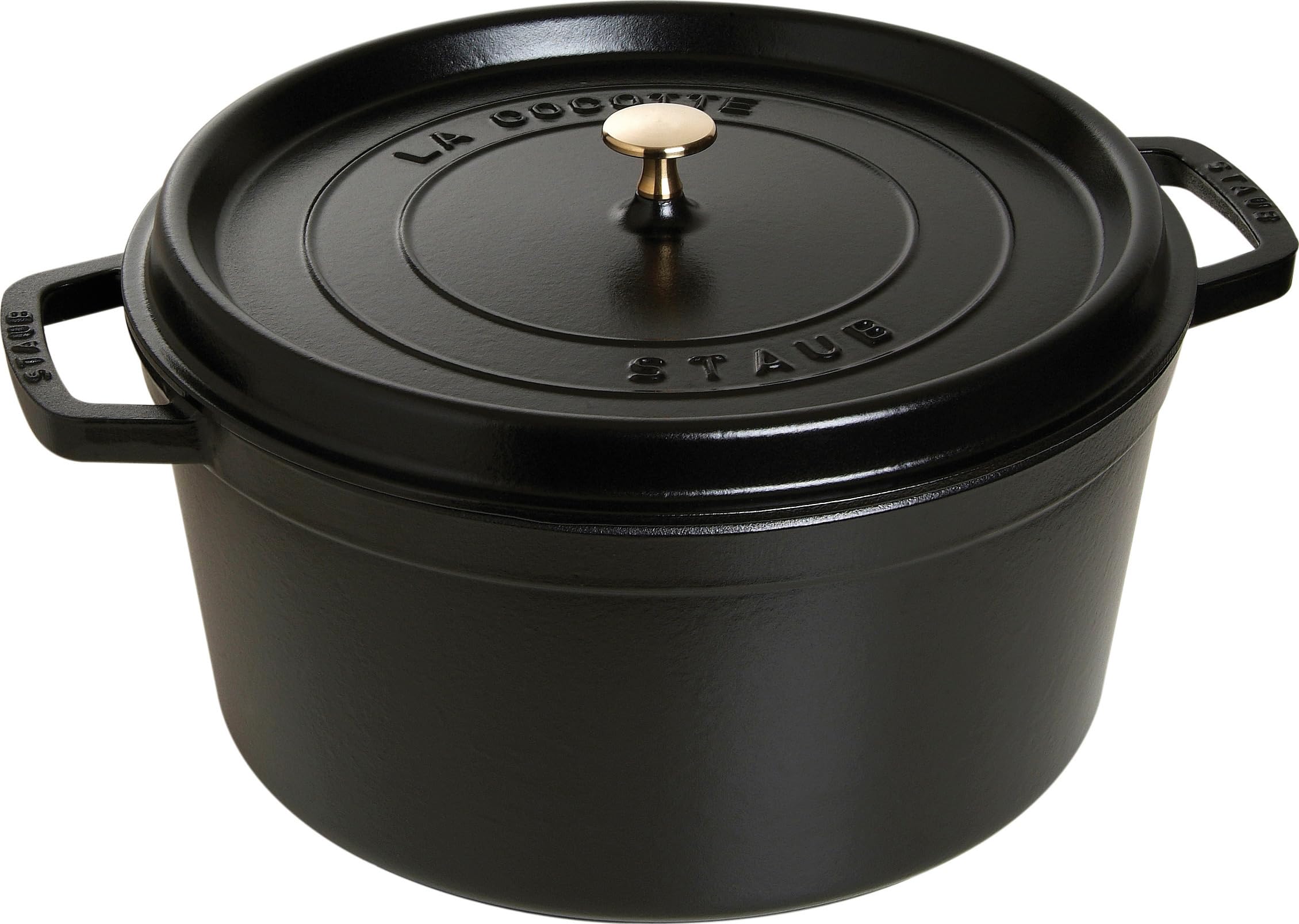 

staub Cocotte Round Black Large Hand Cast Enamel Pot IH Compatible Japanese La Cocotte Round Pico 34cm [Авторизований продукт] 40510-307