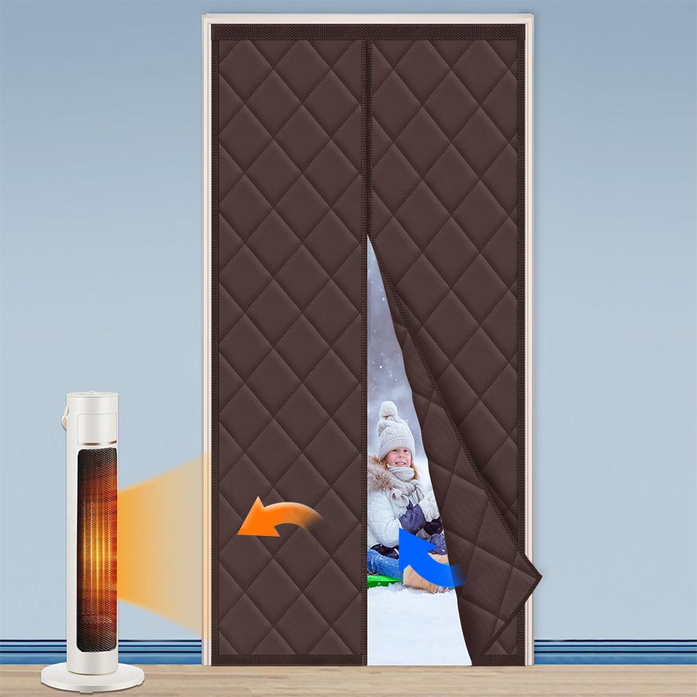 Magnetic Thermal Insulated Door Curtain Thickened Cover For Winter Bedroom Living Rooms/Patio/Sliding Glass Doors Curtains