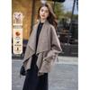 Mokana Women's Double-faced Wool Shawl Cape Coat
