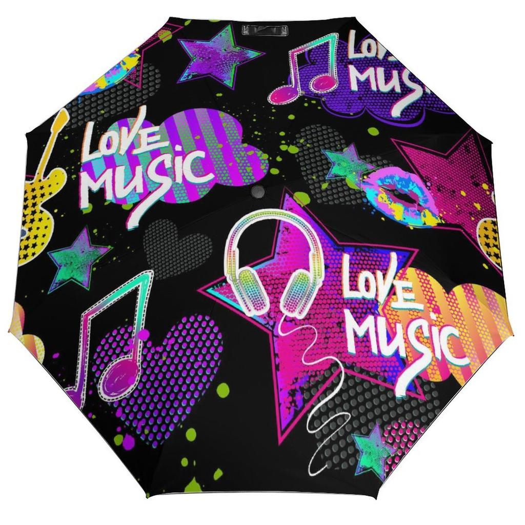 1 Pack Automatic Umbrella With Reliable Wind Resistance And Uv Blocking Layer For Outdoor Use In Graffiti Inspired Style