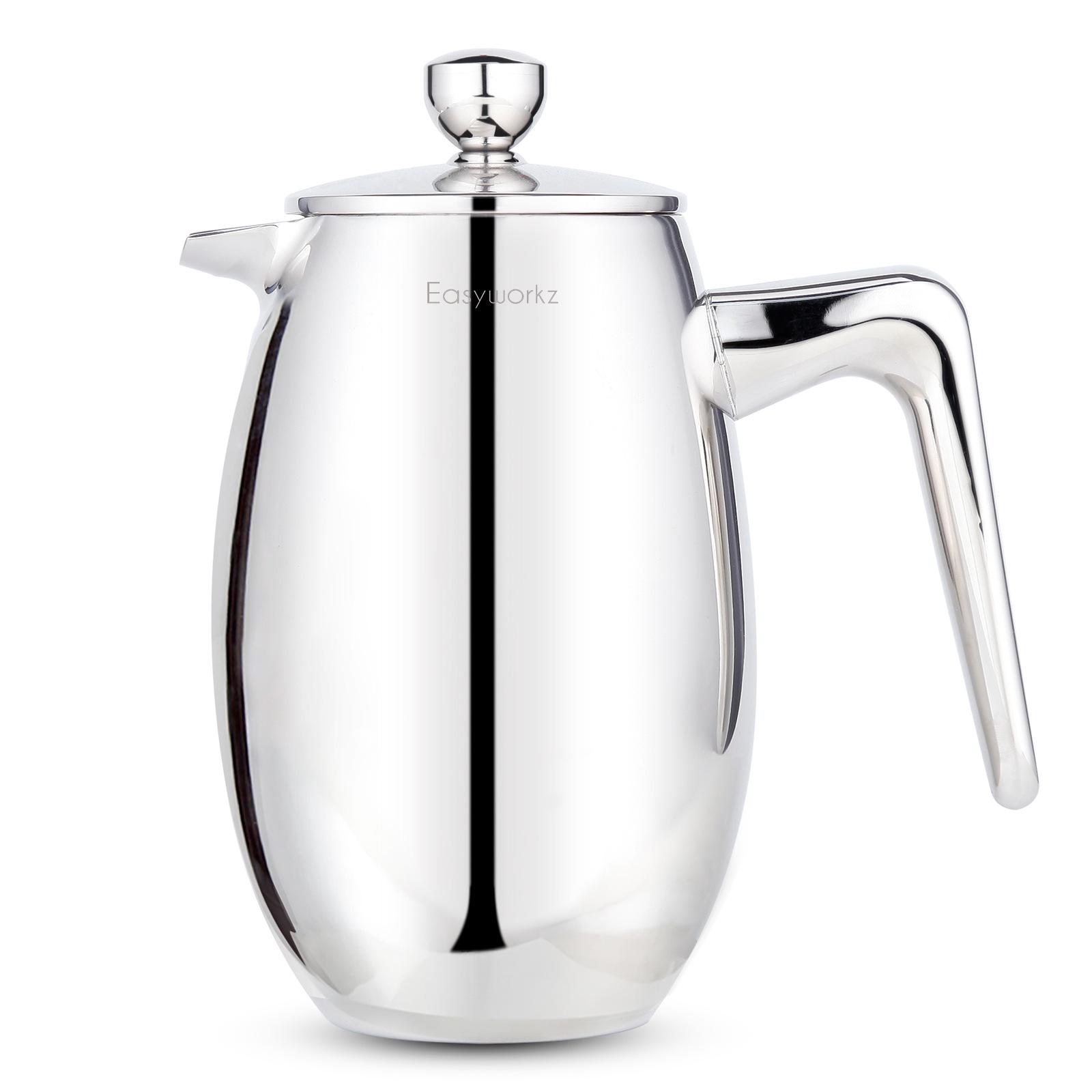 

304 Stainless Steel French Press Coffee Pot with U-Shaped Spout 350ml