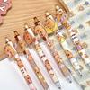 6Pcs Cartoon Cute Capybara Patch Pressing Neutral Pens Creative Writing Smooth Pens Office Supplies Student Stationery Gifts