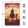 1 Stück Cowboys Metallschild Vintage Western Cowboys Reiten Pferde Metallposter Wandkunst Dekor für Zuhause Bars Clubs Cafés 8×12 Zoll