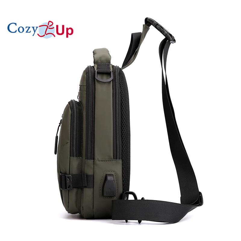 Cozy Up Herre Multifunksjonell Brystveske, Moteabel og Casual En Skulder Crossbody-veske, Vanntett Romstoff Liten Ryggsekk