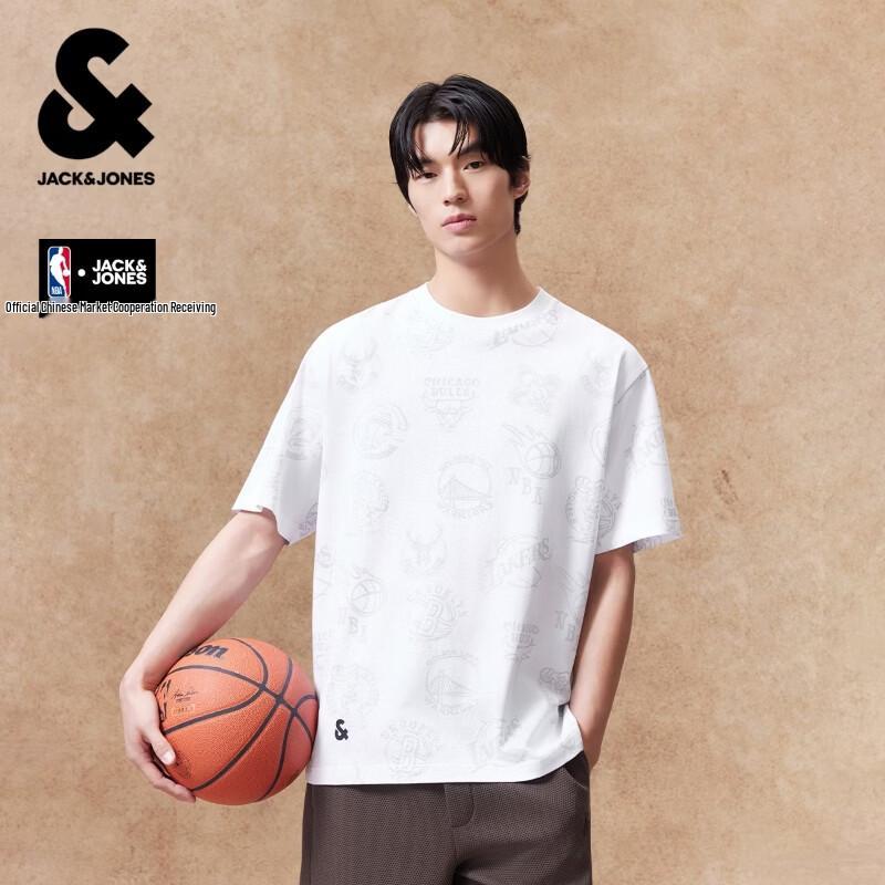 Jack & Jones Men s NBA Collaboration Logo Print Loose Fit T-Shirt M