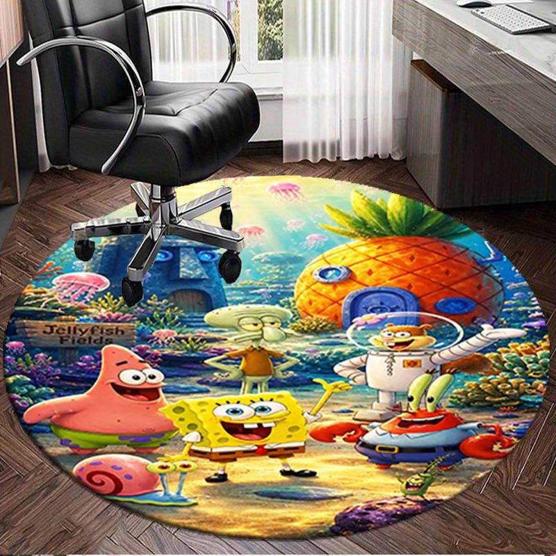 1PC Sponge Underwater Adventure Round Rug, Non-slip Chair Mat, Home Decor, Circle Carpet Perfect for Office, Bedroom, Living Room,Christmas gift