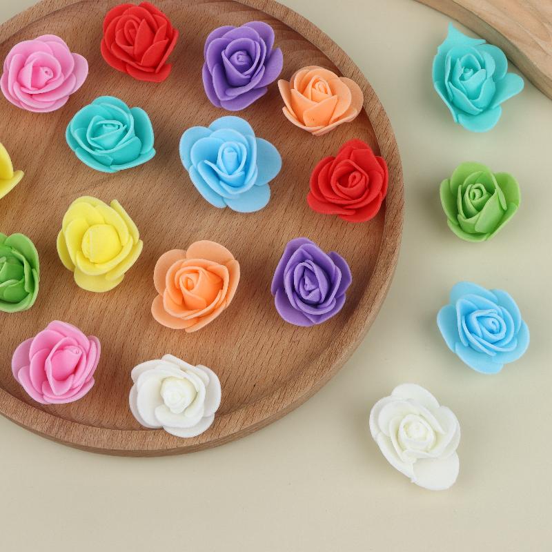 50Pcs Artificial Rose Flower Heads Multicolor Foam Rose Heads For Wedding Bouquet And Diy Crafts Party Home Decorations