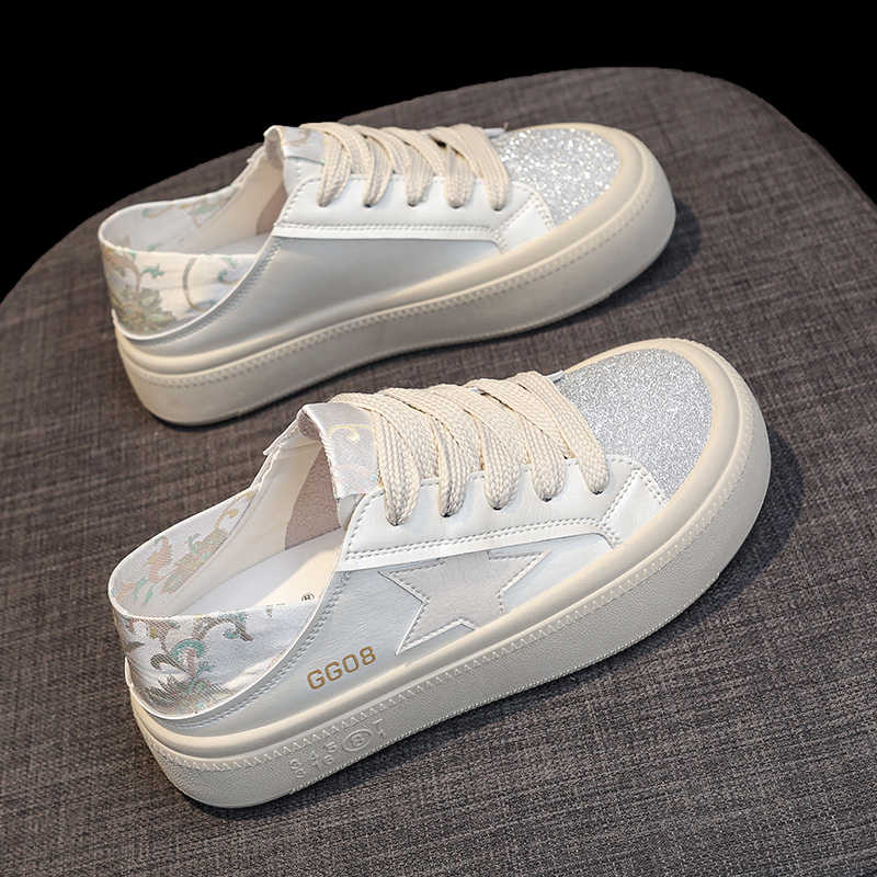 Fashion PU Leather High Sole Women's Shoes For Summer Casual Green Moccasins Women's White Sneakers Sports Temis Sapatenis