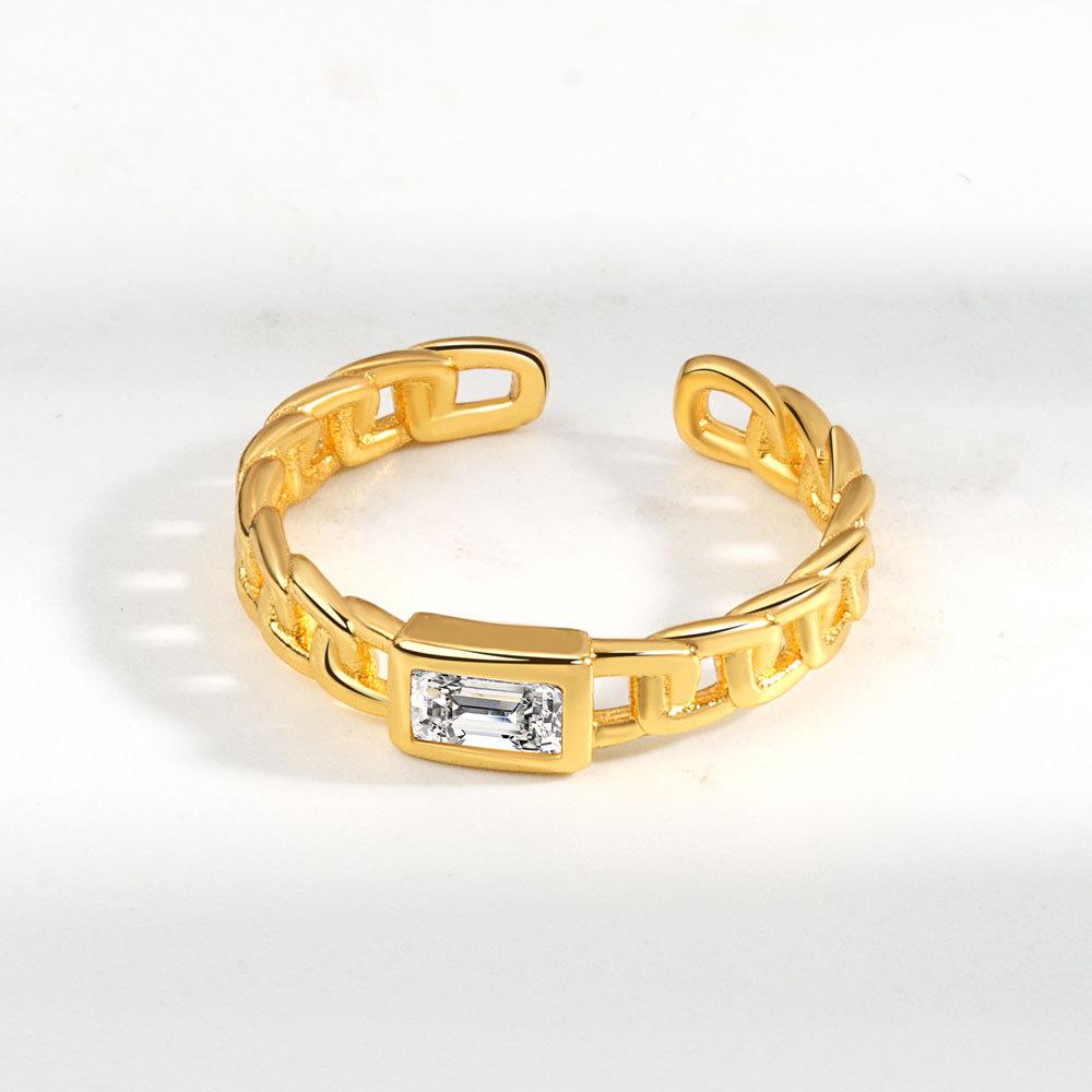 Lindon Classic Copper Alloy Zircon Ring Ladies Jewelry Wedding Promise Party Gift