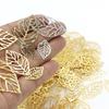 100Pieces Decorative Metal Filigree Leaves Mixed Size Leaves Jewelry Making Component Metal Craft Embellishments