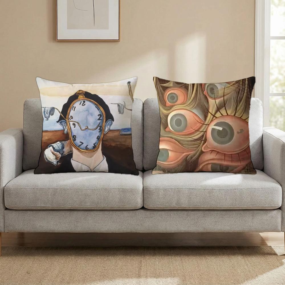 The Persistence of Memory Dal Cushion Cover Multi-Scene Pillow Cover for Home & Car - Reversible, Soft & Durable for Daily Use