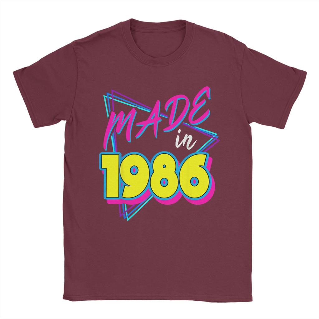 Made in 1986 40th Birthday Retro 40 Years Old 80s Vintage Cotton TShirt For Unisex Summer Y2K Retro TShirts ONeck Trending Tees