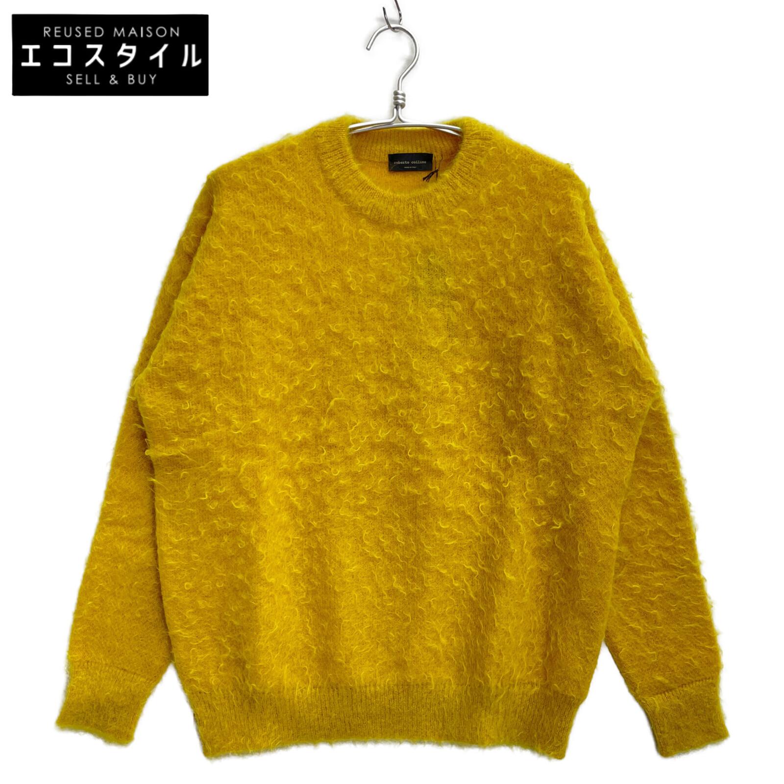 

ROBERTO COLLINA RF29001 Yellow Superkit Mohair Shaggy Knit tops 48 yellowUsed