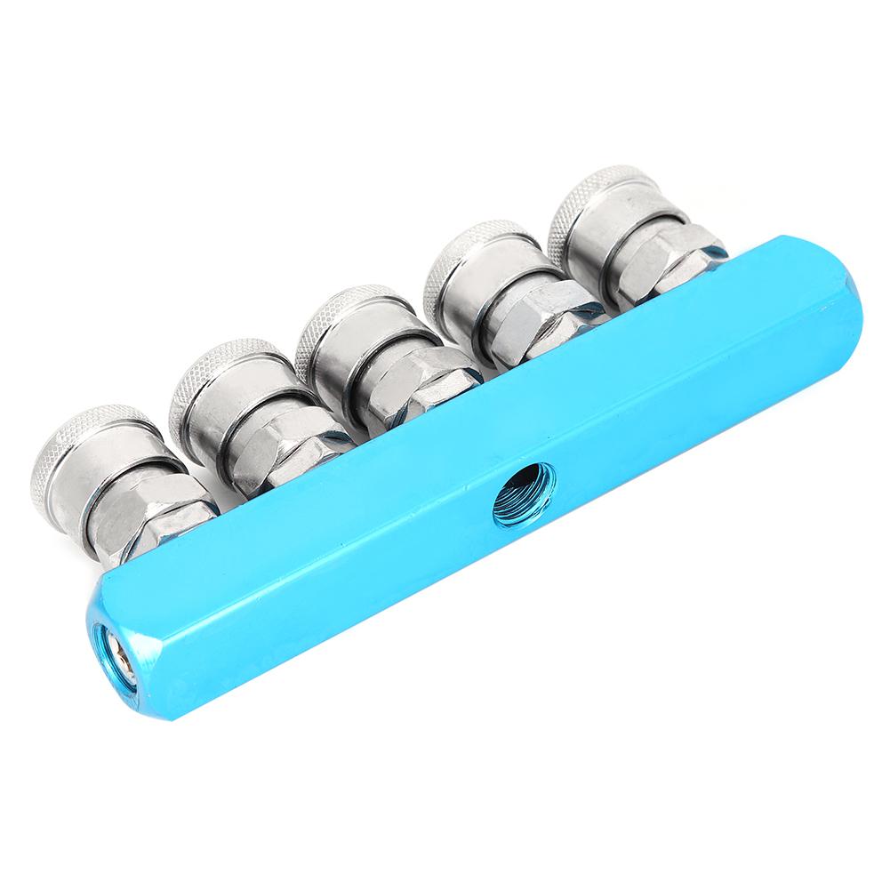 Air Compressor Quick Connector Manifold Fitting C‑Type Aluminum Alloy for Pneumatic Components