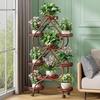 Movable Iron Multi-Tier Flower Pot Stand