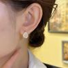Silver Double-Sided Teardrop Cat Eye Earrings for Women - Elegant and Versatile Design