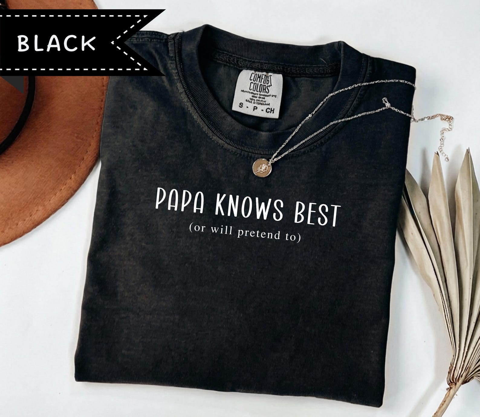 Papa Knows T-Shirt, Funny Retirement Gift, Grandpa Tee, Comfort Colors® Relaxed Papa Shirt S