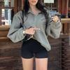 Casual Vacation Solid Color Long-sleeved Jacket and Sweatshirt for Women 2025 Autumn and Winter
