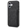 DENIOR For iPhone 17 Case Card Holder Kickstand Leather Phone Back Cover