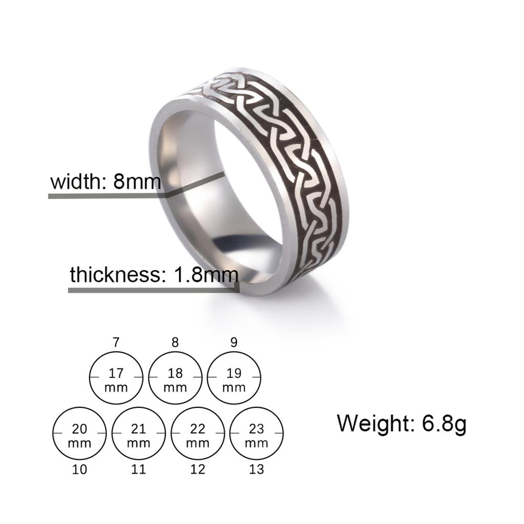 Punk Baum des Lebens Ring Edelstahl Vintage Wikinger Keltisches Knotenmuster Schmuck für Damen Herren Gothic Party Geschenk