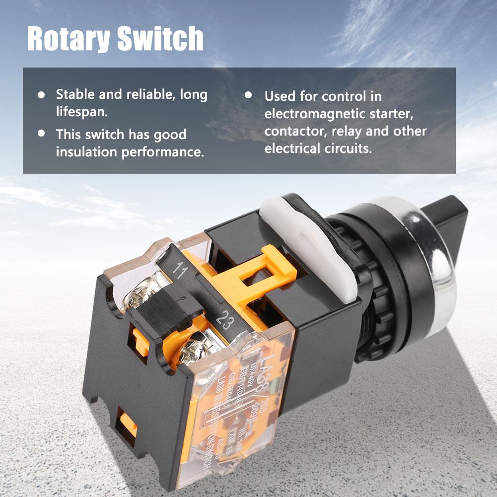 22mm 2 Position Selbstrückstellender Wahlschalter Momentaner Drehschalter LA38?11X22
