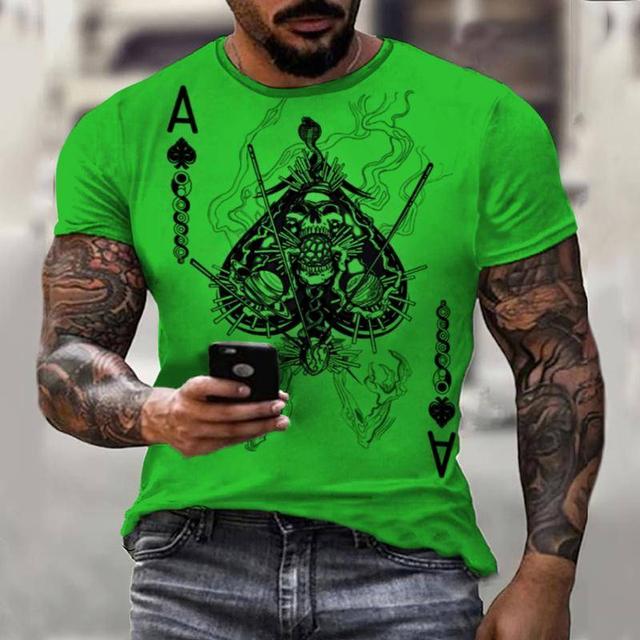 Summer Colorful Poker Gems Print Pánské tričko 3D Pánské Jesus Móda Ležérní Topy Krátké rukávy