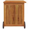 Garden Storage Box with Wheels 60 X 50 X 58 Cm Solid Acacia Wood