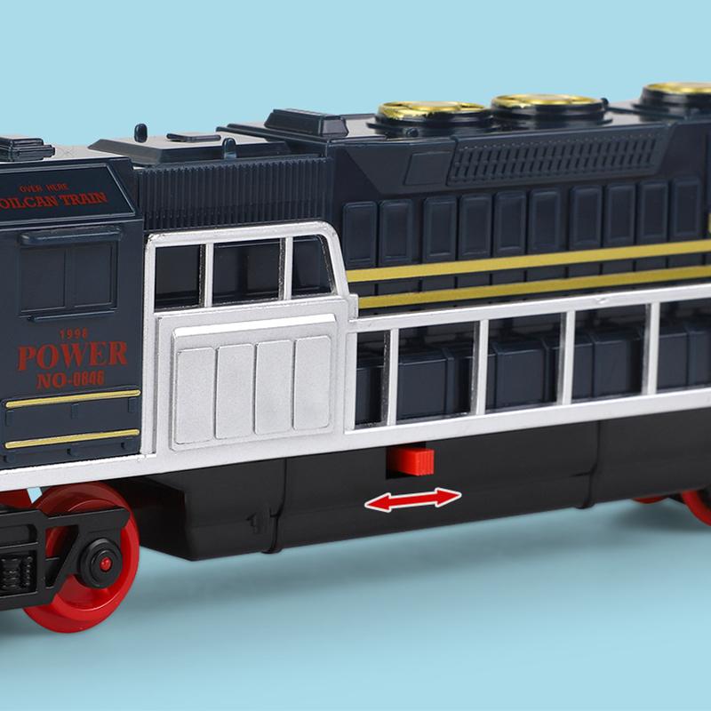 Vintage Electric Train Rail Car Simulation Retro Model with LED Lights & Real Train Sound Train High Speed Rail Kids Toy Set