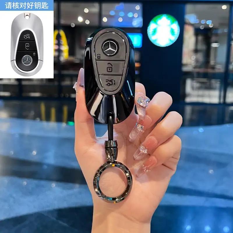 TGM3   Female Key Case for Mercedes Benz CLS CLA GL R SLK AMG A B C S Class 3 Button Remote Car Key Cover Holder Keychain Accessories