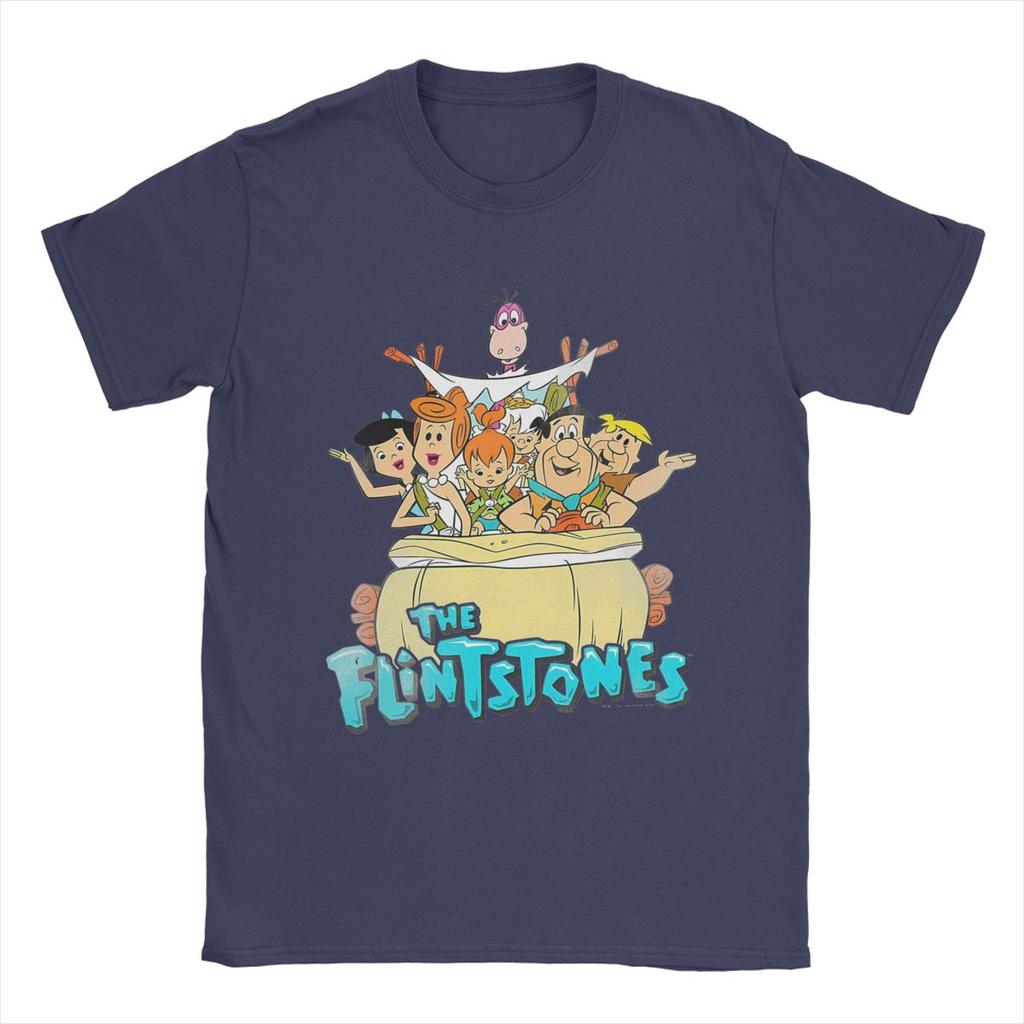 Funny Vintage Movie The Flintstone Cartoon Anime T Shirt Men Women 100% Cotton Tee Shirt Gift Idea Clothes