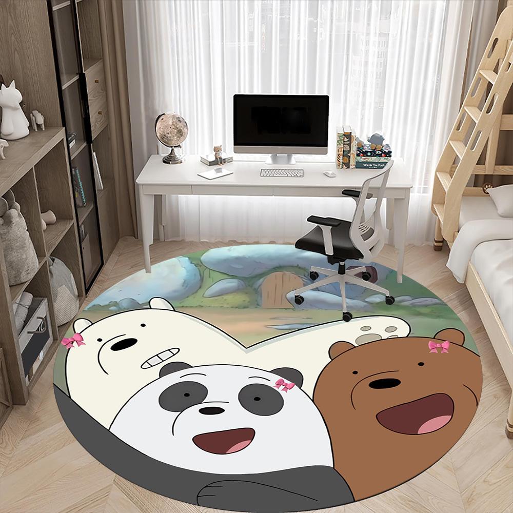 1pc We Bare Bears Office Round Area Rug, Under Office Chairs Bedroom Living Room Home Decor  a1022218