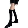 Flared High Tube Socks Harajuku Leg Warmers Knitted Slimming Women Leg Covers, Solid Color Thigh High Socks