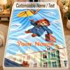 Flannel BlanketPaddington Custom Name Text Personalized Soft Warm Throw Blanket Home Decor Gift