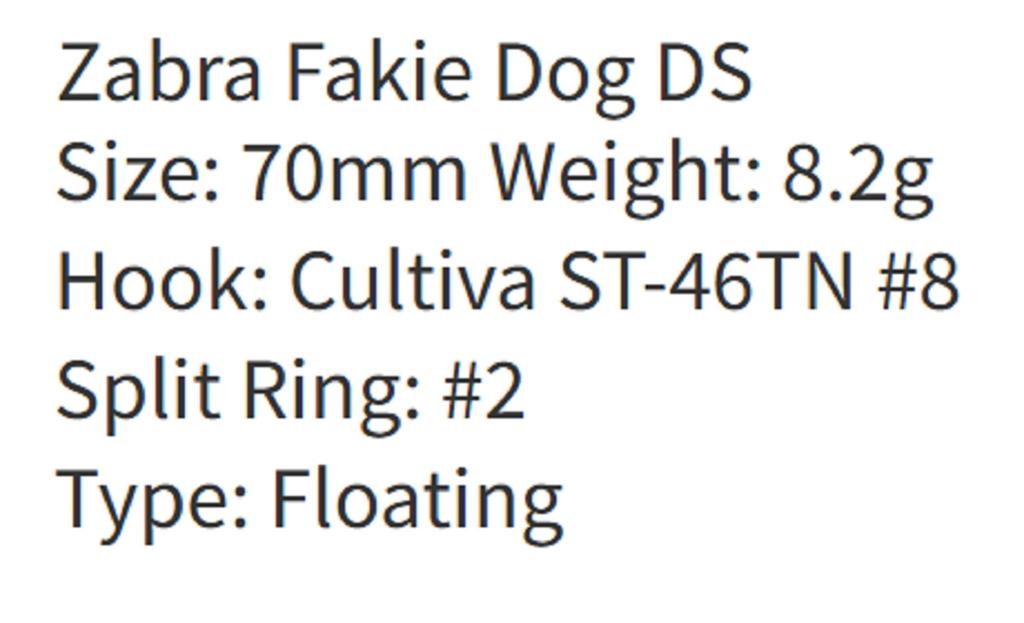 Zipbaits ZBL Fakie Dog DS Down Size 70mm Floating Lure 342 (2811)