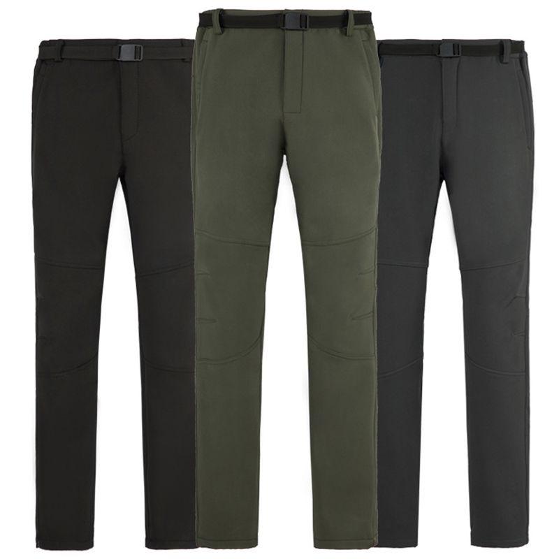 Winter Mens Thick Work Pants Windproof Tactical Outdoor Fleece Trousers Thermal