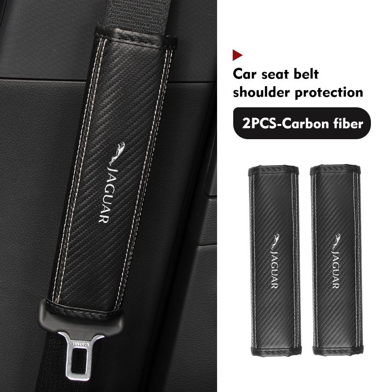 Leather Car Seat Belt Shoulder Protector Seat Belt Cover For Jaguar XK S-Type F-Type X-Type F-Pace I-Pace E-Pace XFR XKR P4
