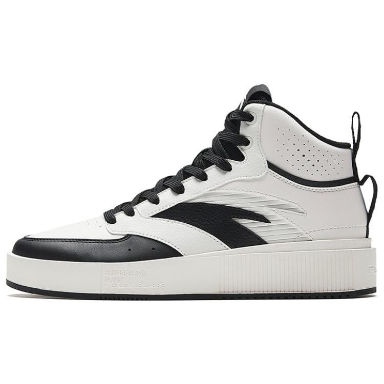 

Anta Milk Cap 2 Slip Resistant Abrasion Resistant Mid top Skateboard Shoes Women s White Black 922338008-3 38