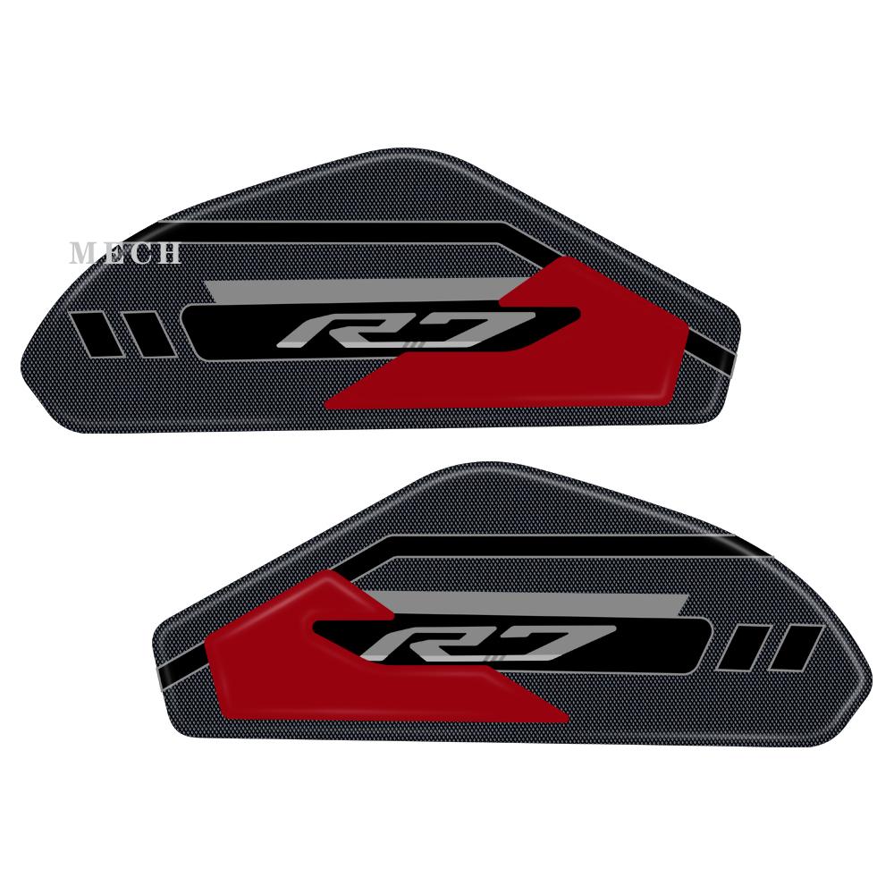 Motorcycle Tank Pads For Yamaha R7 2021-2025 - Knee Grip Protector Stickers Black