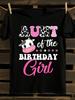 WoAunt of the Birthday Girl Cow Print T-Shirt Mens Tshirt Womens Tshirts with Letters Print Short Sleeves T-Shirt Casual Street Tee Shirt Top