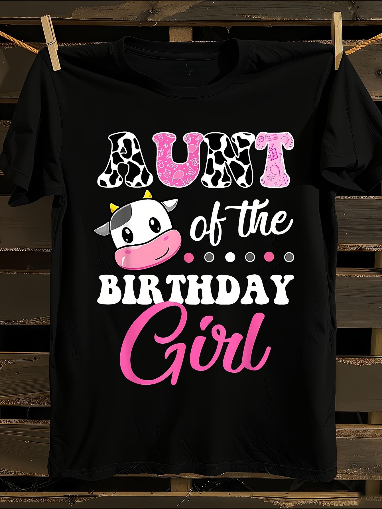 WoAunt of the Birthday Girl Cow Print T-shirt XXXXL