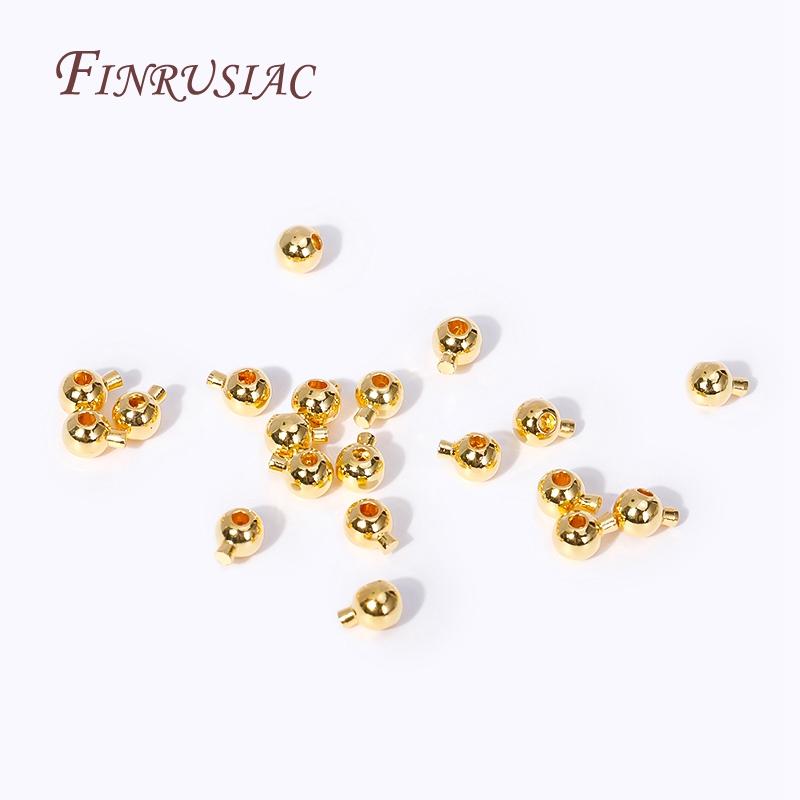 Wholesale End Caps for Memory Wire,18K Gold Plated Brass Metal Crimp Beads End Beads Clip Clasps For Jewelry Making