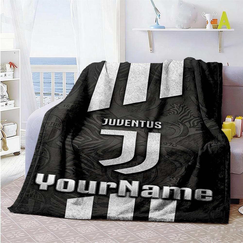 Juventus Personalized Text Blanket Lightweight Personalized Blanket Soft & Cozy Perfect for Couch Picnics Office Chair Livingroom All-Season Use