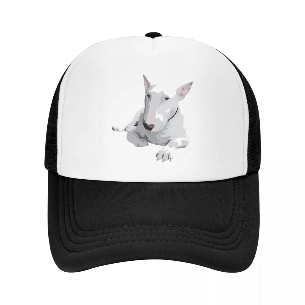Individuelle English Bull Terrier Trucker-Kappe für Unisex-Damen, verstellbare Baseballkappe für Erwachsene, Hip-Hop-Dad-Hat
