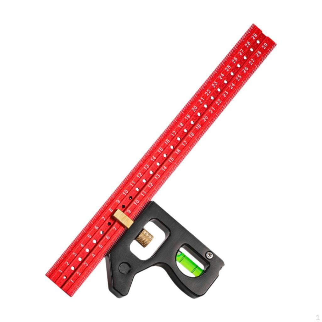Combination Angles Ruler Aluminum Alloy Accurate Professional Woodworking Measure Square for Home