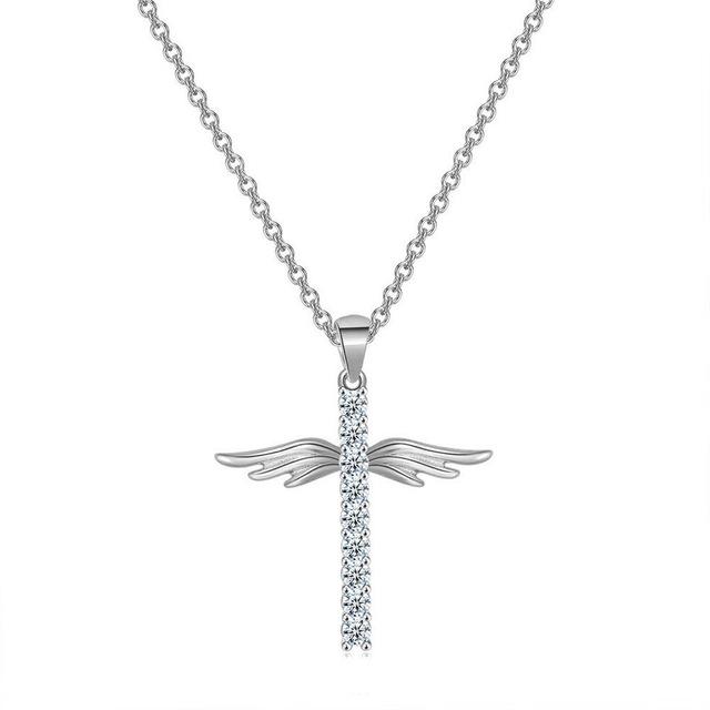 Engelsflügel Kreuz Anhänger Halsketten für Frauen Ästhetische Koreanische Mode Gold Farbe CZ Halsband Kette Hals Zubehör Schmuck