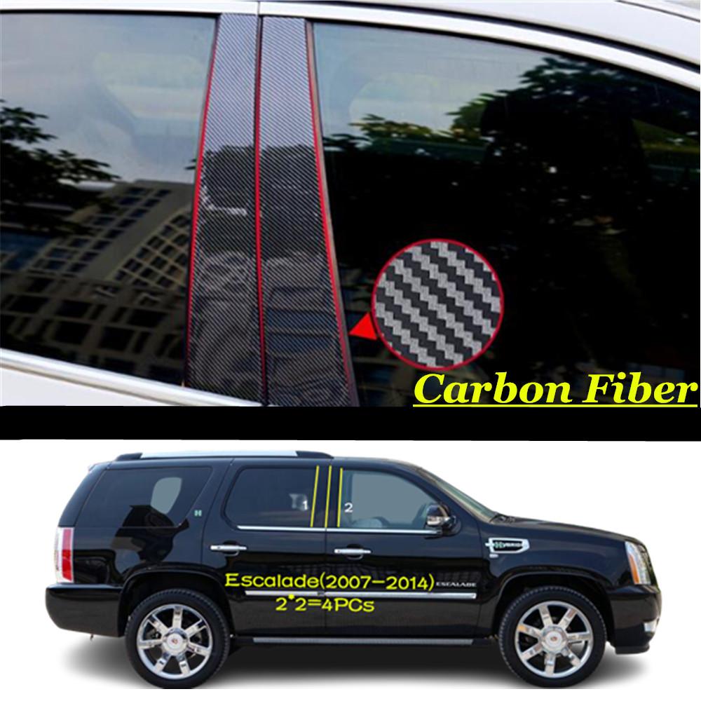 For Cadillac CTS 2008+/SRX 2006-2016/Escalade 2007-2014 Car PC Material Pillar Post Cover Door Trim Window Molding Sticker Plate