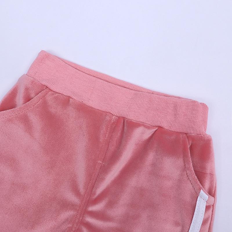 Jarní a podzimní chlapecké a dívčí sametové soupravy oblečení Dětská mikina + tepláky s kapucí Teplákové soupravy Dětské oblečení Módní sportovní souprava