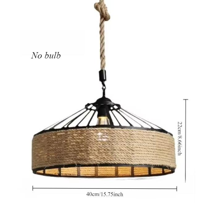 Hemp Rope Lights Modern Hanging Handmade Chandeliers Retro Home Decoration Indoor Light Vintage Rope Pendant Lights