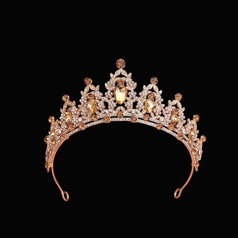 Wedding and Birthday Headband Leaf Inlaid with Rhinestone Crystals Colorful Princess Bridal Accessories